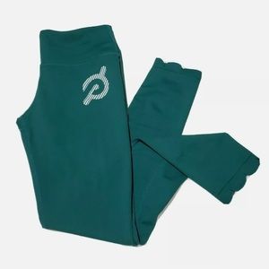 NEW beautiful peloton emerald green scalloped leggings size medium